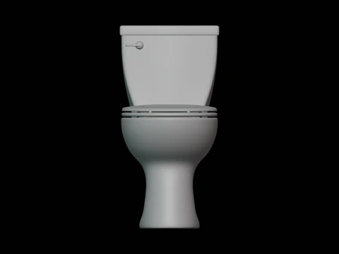 Einzelsp&uuml;l-Toilette in runder Stuhlh&ouml;he 3D Modell