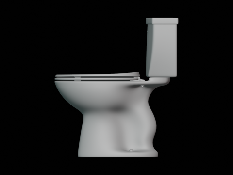 Single Flush Round Chair Height Toilet 3D 모델