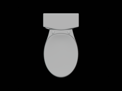 Single Flush Round Chair Height Toilet 3D 모델