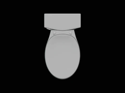 Einzelsp&uuml;l-Toilette in runder Stuhlh&ouml;he 3D Modell