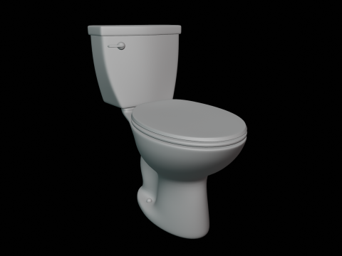 Single Flush Round Chair Height Toilet 3D 모델