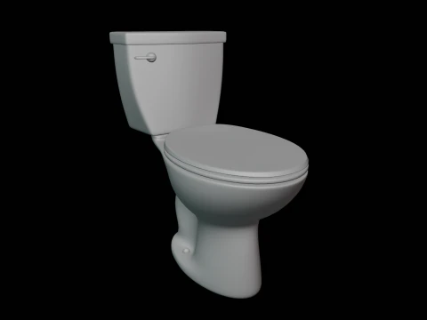 Einzelsp&uuml;l-Toilette in runder Stuhlh&ouml;he 3D Modell