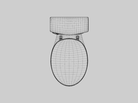 Single Flush Round Chair Height Toilet 3D 모델