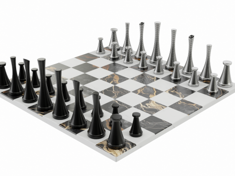 Metal Chess Set 3D 模型
