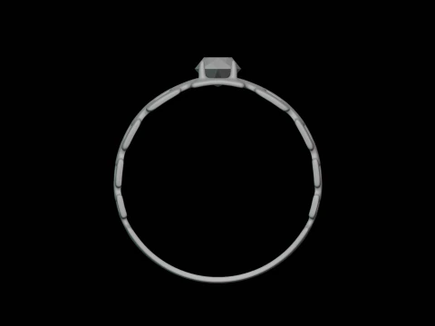 Silver Amethyst Ring 3D Model