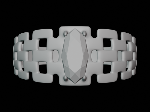 Silver Amethyst Ring 3D Модель