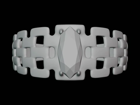 Silver Amethyst Ring 3D Model