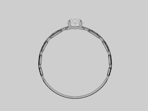 Silver Amethyst Ring 3D Модель