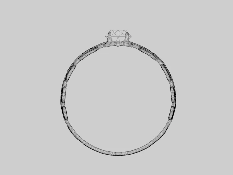 Silver Amethyst Ring 3D Model