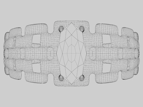 Silver Amethyst Ring 3D Model