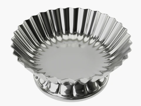 Декор Ваза для фруктов Металлическая ребристая 3D Модель