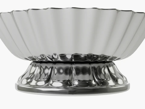 Decoro portafrutta in metallo a coste Modello 3D