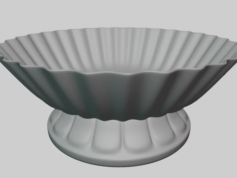 Decoro portafrutta in metallo a coste Modello 3D