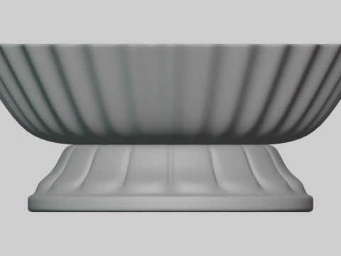 Decoro portafrutta in metallo a coste Modello 3D