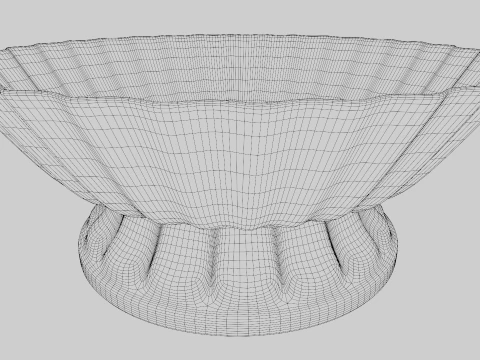 Decoro portafrutta in metallo a coste Modello 3D