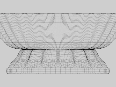 Decoro portafrutta in metallo a coste Modello 3D