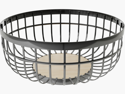 Design de cesta de metal para fruteira decorativa Modelo 3D