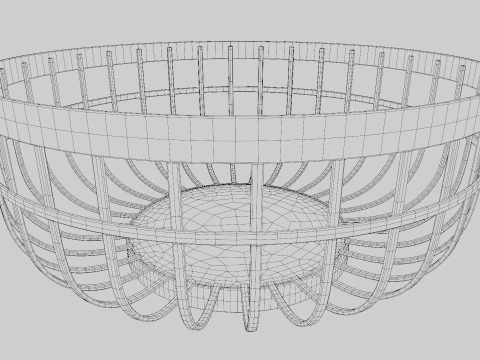 Design de cesta de metal para fruteira decorativa Modelo 3D