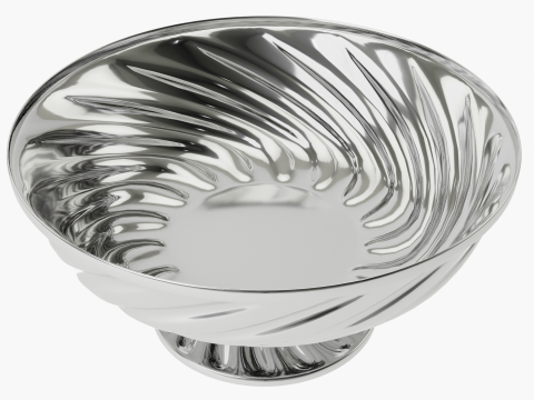 Decoro Ciotola Di Frutta Con Motivo Contorto Modello 3D