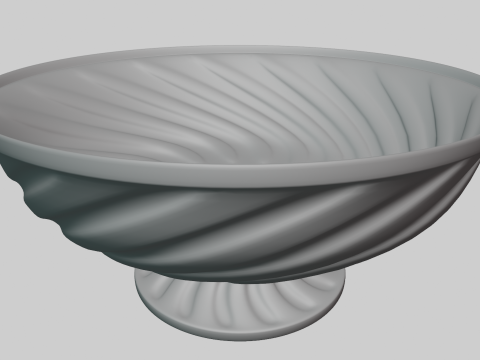 Decoro Ciotola Di Frutta Con Motivo Contorto Modello 3D