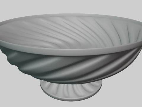 Decor Fruitschaal Gedraaid Patroon 3D Model