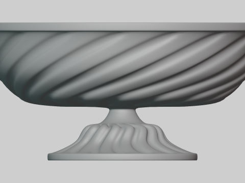 Decoro Ciotola Di Frutta Con Motivo Contorto Modello 3D