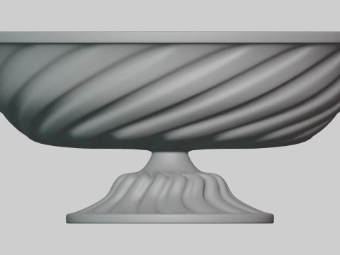 Decor Fruitschaal Gedraaid Patroon 3D Model