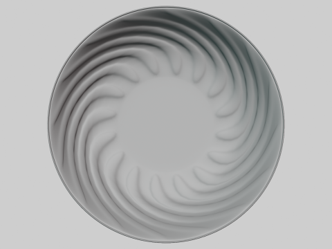 Decoro Ciotola Di Frutta Con Motivo Contorto Modello 3D