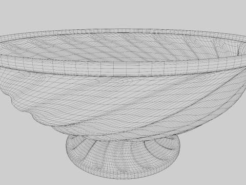 Decoro Ciotola Di Frutta Con Motivo Contorto Modello 3D