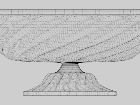 Decoro Ciotola Di Frutta Con Motivo Contorto Modello 3D