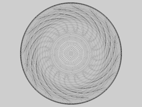 Decoro Ciotola Di Frutta Con Motivo Contorto Modello 3D