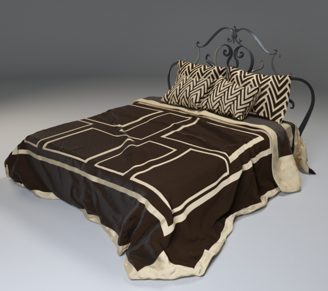 draped heavy cloth bed 3D Model .c4d .max .obj .3ds .fbx .stl .blend 