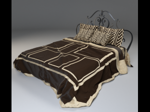 draped heavy cloth bed 3D Model