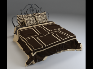 draped heavy cloth bed 3D Model