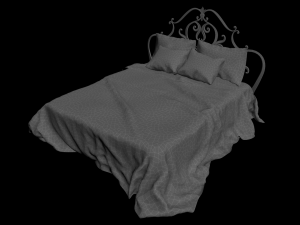 draped heavy cloth bed 3D Model