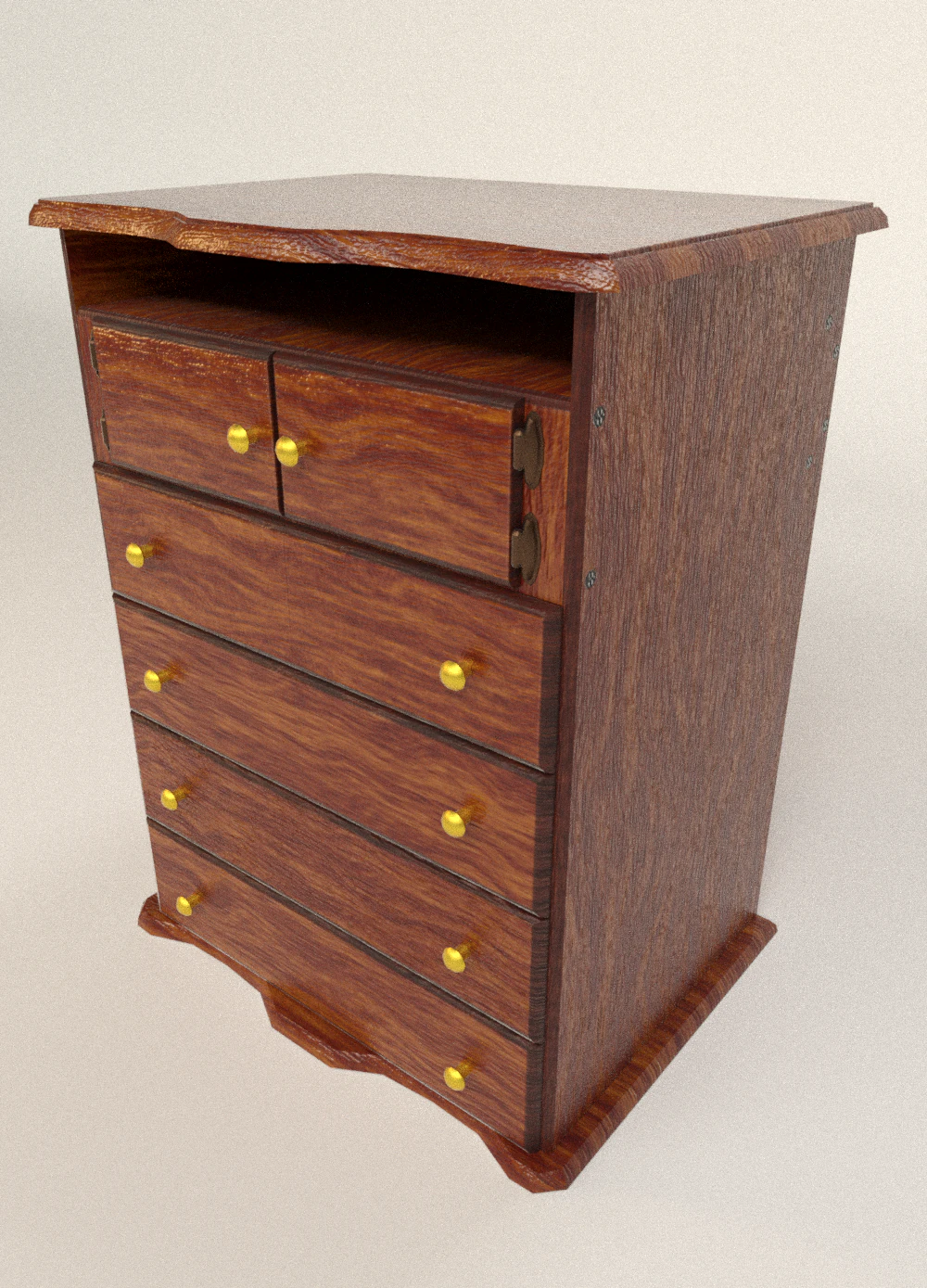 drawer wardrobe 3D Model .c4d .max .obj .3ds .fbx .stl .blend 