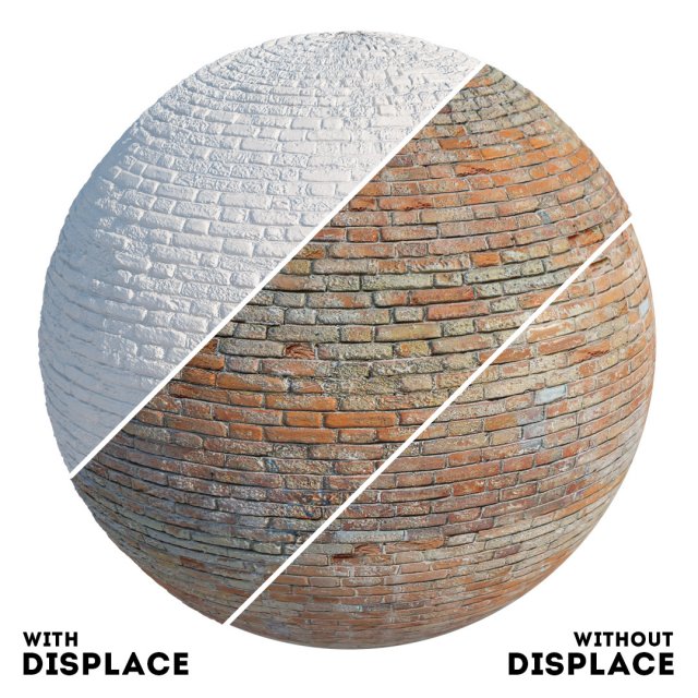 old brick wall material CG Textures .c4d .max .obj .3ds .fbx .stl .blend 