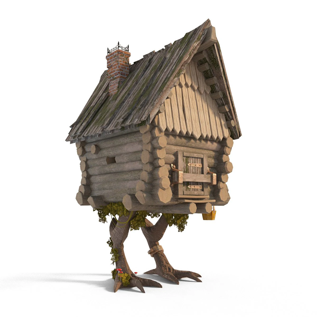 the hut on chicken legs baba yaga 3D Model .c4d .max .obj .3ds .fbx .stl .blend 
