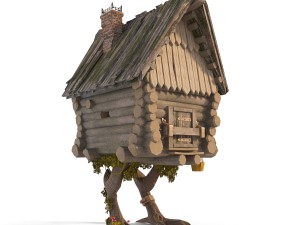 the hut on chicken legs baba yaga 3D Model