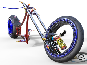 hubless chopper bike 3D मॉडल