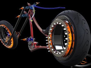 hubless chopper bike 3D Model