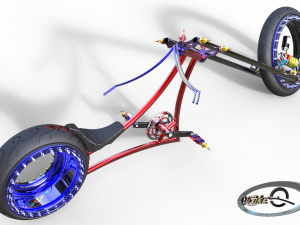 hubless chopper bike 3D मॉडल