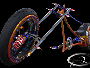 hubless chopper bike 3D मॉडल