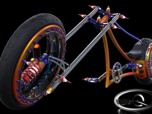 hubless chopper bike 3D Model