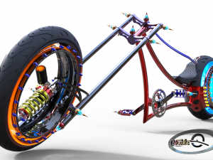 hubless chopper bike 3D मॉडल