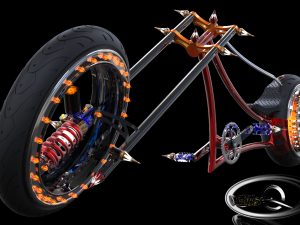 hubless chopper bike 3D मॉडल
