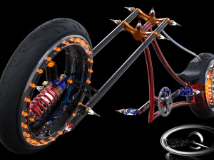 hubless chopper bike 3D Model