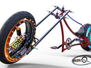 hubless chopper bike 3D मॉडल