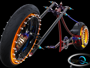 hubless chopper bike 3D मॉडल