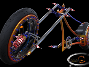 hubless chopper bike 3D मॉडल